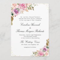 lavanda roxo e blush convite de casamento floral