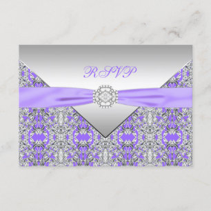 Lavanda Roxo Laço Diamante Casamento RSVP