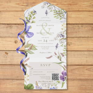Lavanda russa Flores brancas Código QR