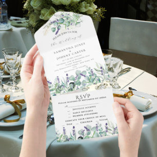 Lavanda rustica e Casamento Eucalyptus RSVP