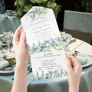 Lavanda rustica e Casamento Eucalyptus RSVP