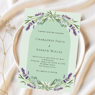 Lavanda sage green aranha convite para casamento