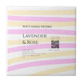 Lavanda soy candela com rosa adicione q r código t