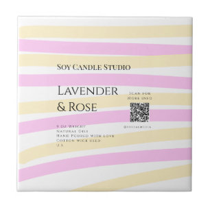 Lavanda soy candela com rosa adicione q r código t