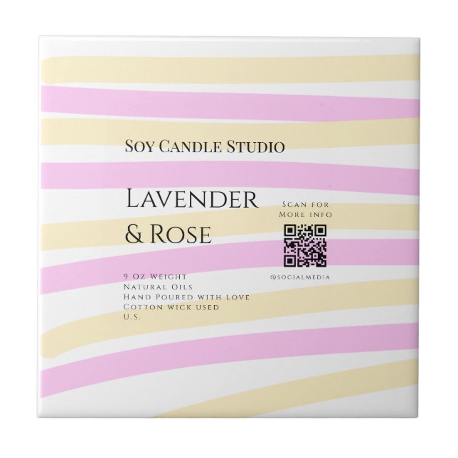 Lavanda soy candela com rosa adicione q r código t (Frente)