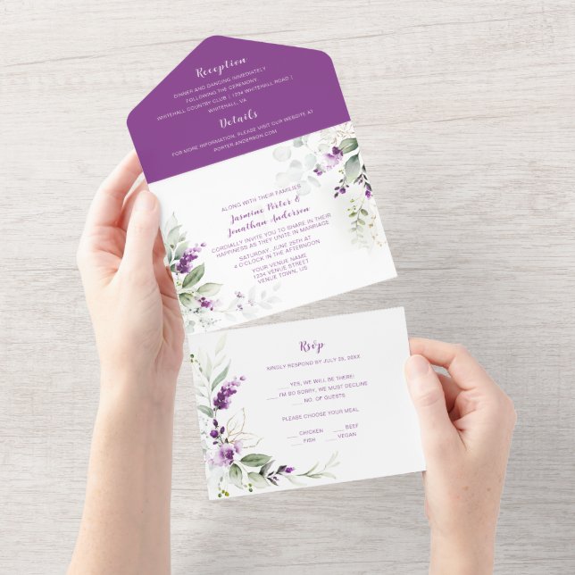 Lavanda Sprigs & Greenery Wedding (Aba destacável)