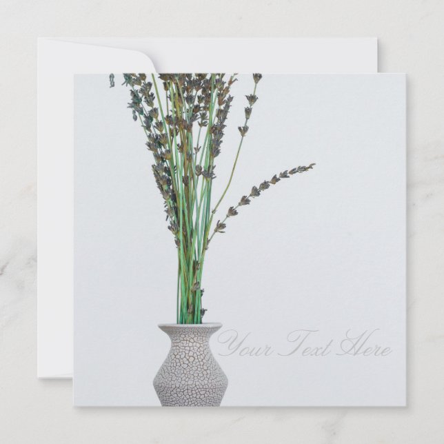 Lavanda Vase Minimalismo Sua Placa Plana De Texto (Frente)