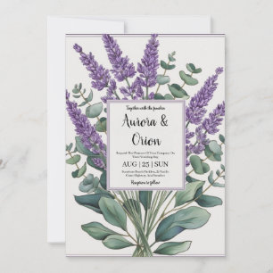 lavanda violeta e convites para o casamento de euc