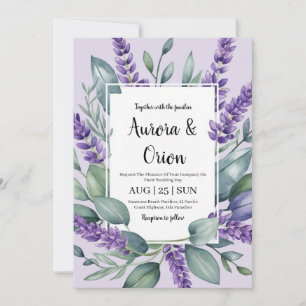 lavanda violeta e convites para o casamento de euc