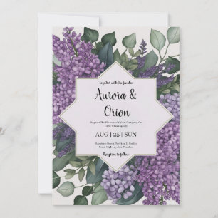 lavanda violeta e convites para o casamento de euc