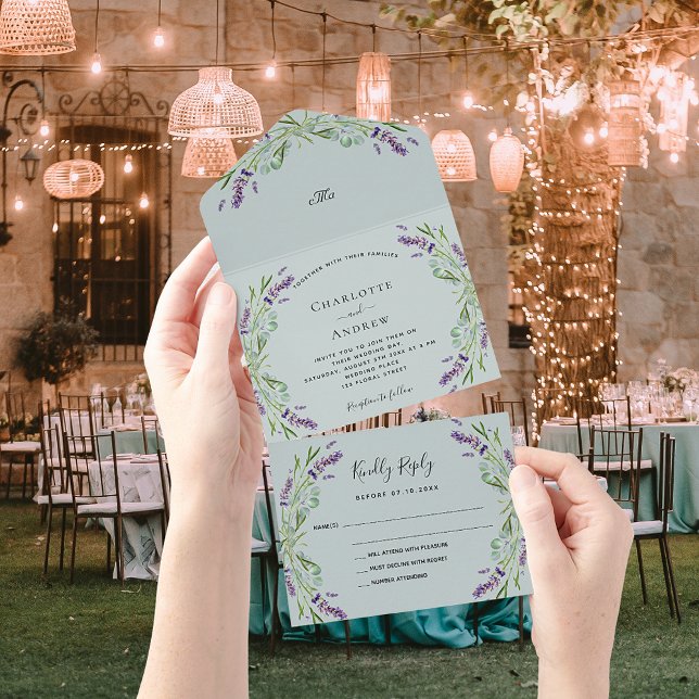 Lavanda violeta floral eucalipto sage casamento (Criador carregado)