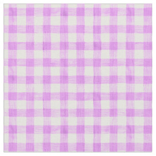 Lavanda Watercolor Gingham Tecido