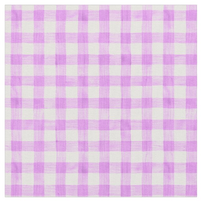 Lavanda Watercolor Gingham Tecido (Detalhe)
