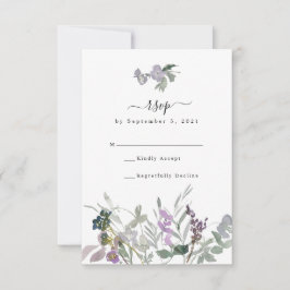 Lavanda Wildflower & Greenery Wedy RSVP Card
