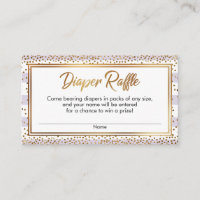 Lavandas com Cartões Raffle de Fralda Confetti