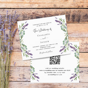 Lavandas florais QR RSVP convite de casamento de o