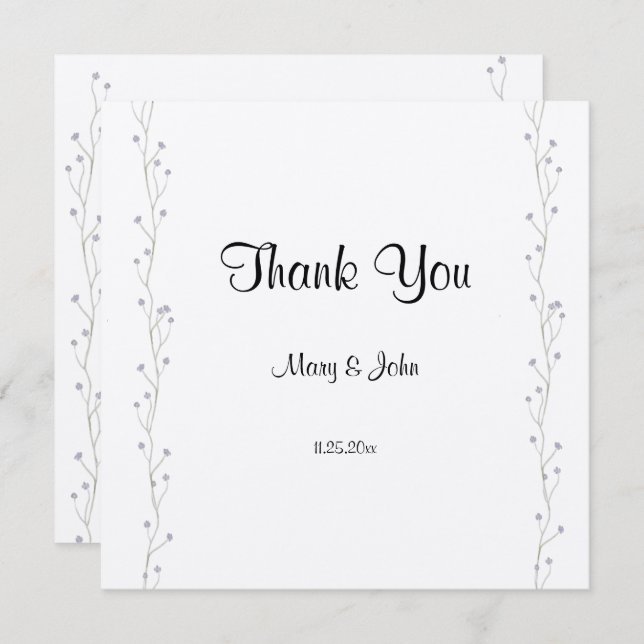 Lavander Floral Love Heart Wedding (Frente/Verso)