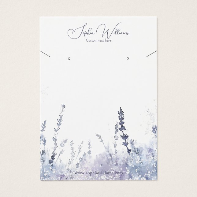Lavander Necklace & Earrings Jewelry Display Card (Frente)