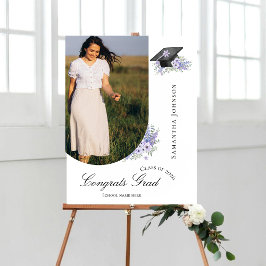  Lavander Purple Floral Graduation welcome  sign