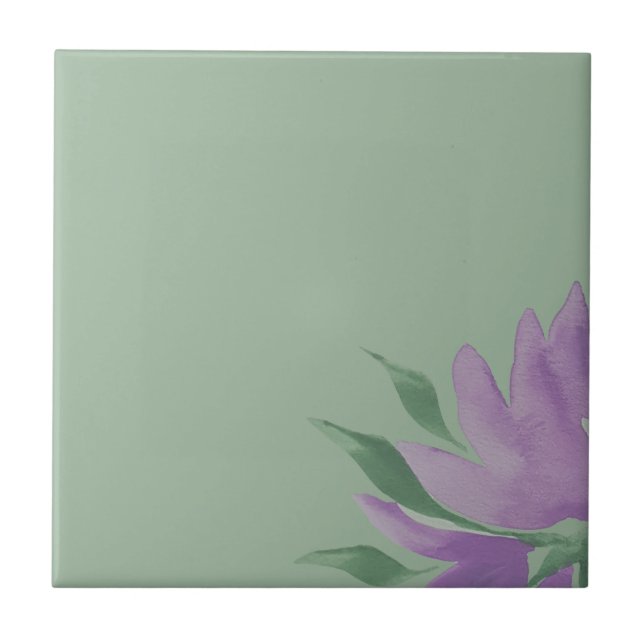 Lavander Watercolor Elegante Roxo Floral (Frente)