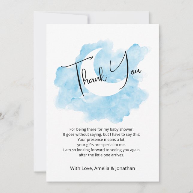 Lavar Cartões de agradecimentos Plano Celestial de (Frente)