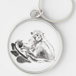 Lave Pintando Macaco Ano Zodiodal Chaveiro