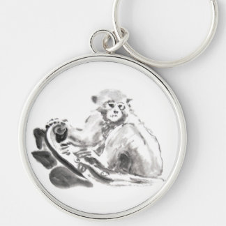Lave Pintando Macaco Ano Zodiodal Chaveiro