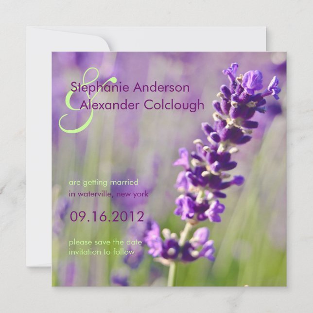 Lavendar • Anúncio de Salve a Data (Frente)