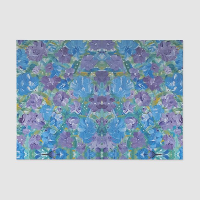 Lavendar Rosas Papel Tecido Floral (Frente )