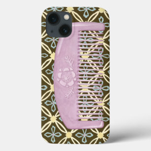 Lavender Comb on Chocolate Background