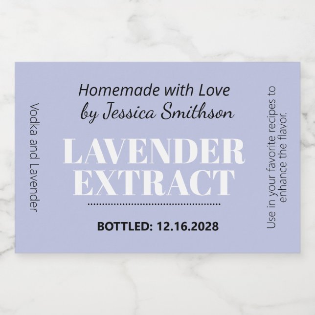 Lavender Extract Modern Label Sticker ZEX_001d (Rótulo Único)