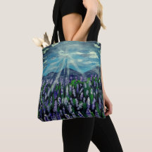 Lavender Field Tote Bag | Landscape Art Tote Bag