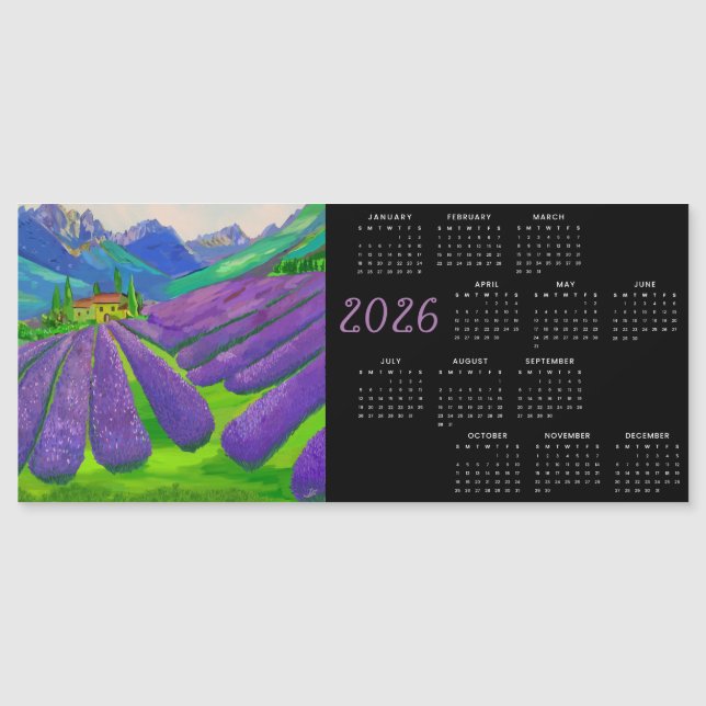 Lavender fields in the mountains  2026  Calendar (Frente)
