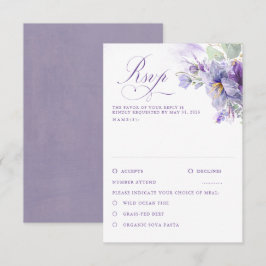Lavender Flowers Botanical Chic Wedding RSVP