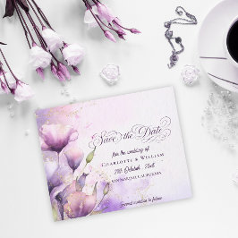 Lavender Gold Floral Wedding Save the Date