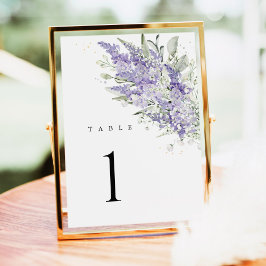 Lavender Sage Green Floral Wedding Table Numbers