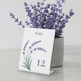 Lavender Wedding Table Number Pedestal Sign