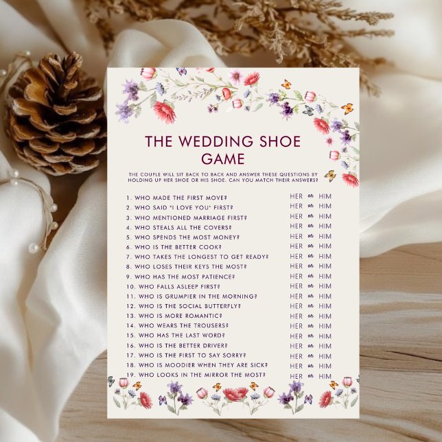 Lavender Wildflower Bridal Shower Shoe Game (Criador carregado)