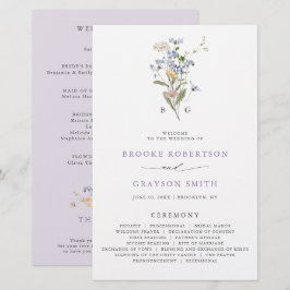 Lavender Wildflower Meadow Garden Wedding Program