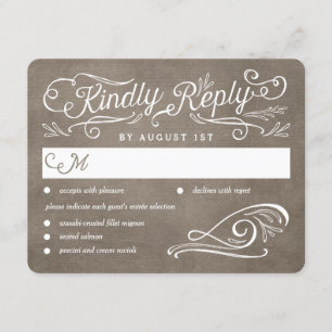 Lavish Scrolls - Cartão RSVP de Casamento de Cores