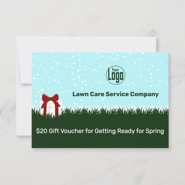 Lawn Care Service Winter Season Gift Voucher Card (Frente)