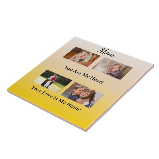 Layout de Quatro Fotos - Tributo Creme e Dourado (Lateral)