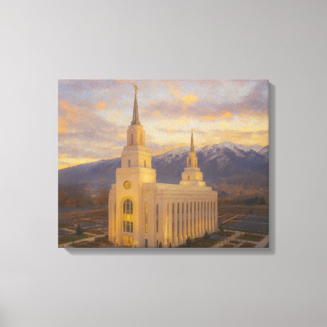 Layton Utah Temple Painting™ LDS Wall Art Canvas (Frente)