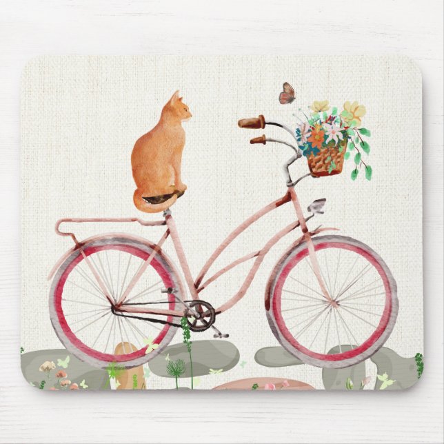 Le Chat à Vélo Mouse Pad (Frente)
