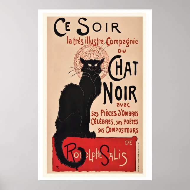 Le Chat Noir Black Cat Vintage Advertising Poster (Frente)
