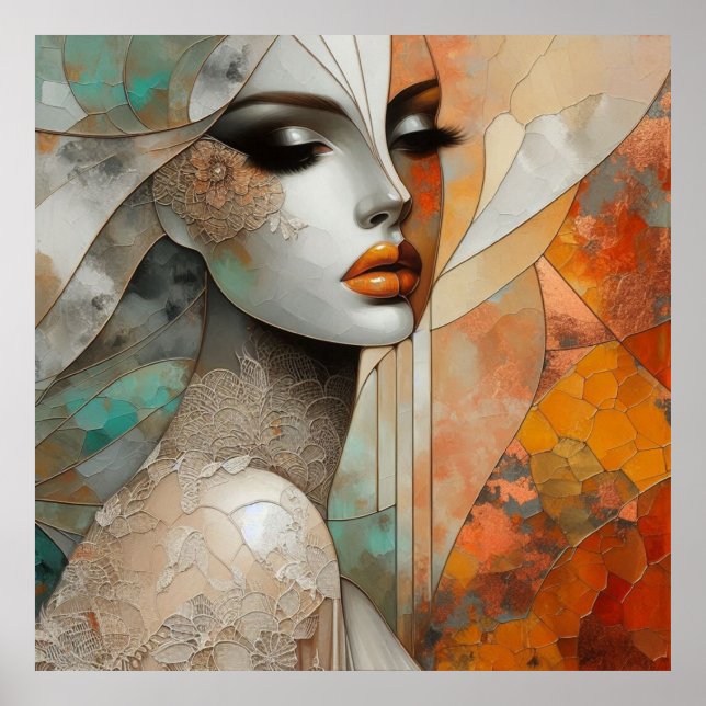 Le Femme, Moderno, Cubismo, Abstrato, Arte, Poster (Frente)