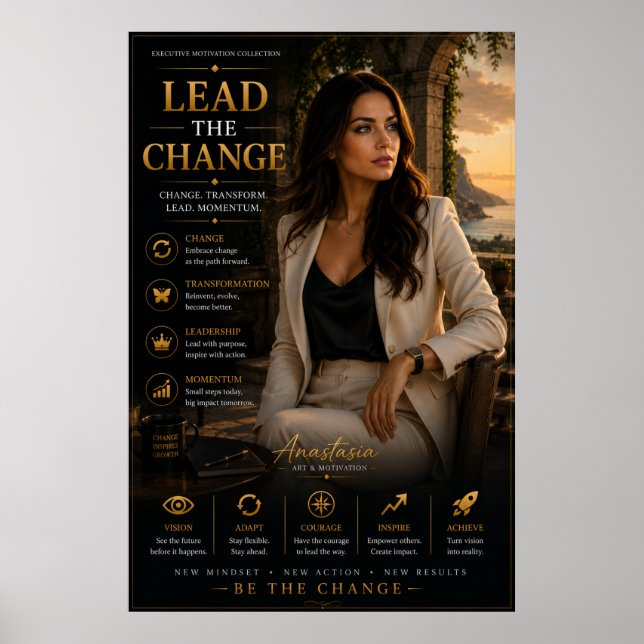 Lead The Change – Office Motivation Poster (Frente)