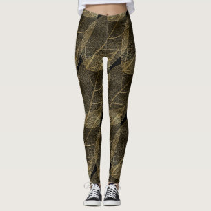 LEAF DOURADA NEGRA Leggings ativasleggings