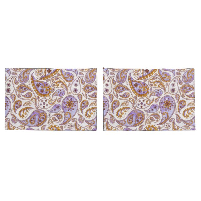 Leaf Pattern Pillowcases – Cozy Fall Geometric Bed (Verso - conjunto)