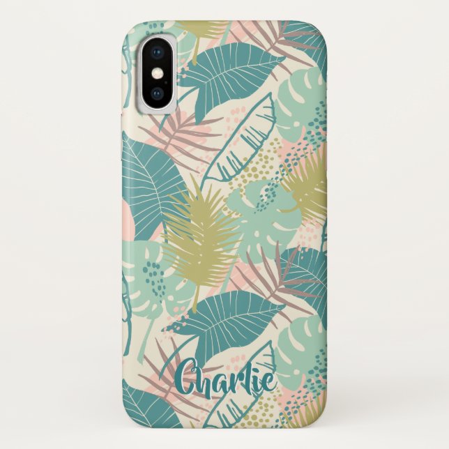 Leaf Patterno capas de telefone de nome personaliz (Verso)